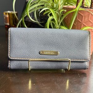 Roots Navy Leather Wallet